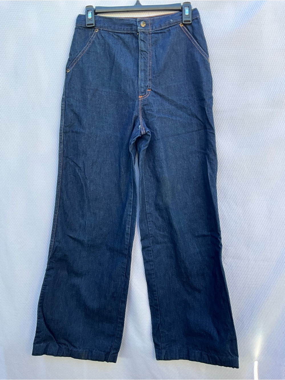 Vtg San Francisco Cable Car High Waist Wide Leg Flare Jeans Dark Wash 11/12